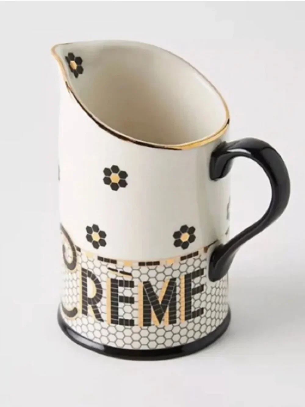 Anthropologie Bistro Tile Crème de la Crème Creamer